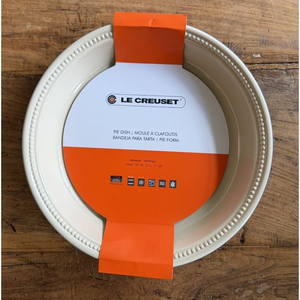 Le Creuset Stoneware Large 26 cm 10.25 in 2.25 qt 2.1 L Pie Dish Cobalt Blue NEW
